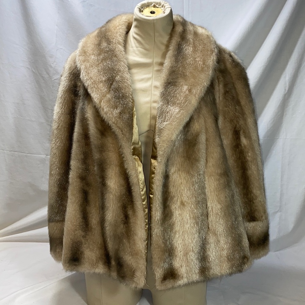 Sears Fashions Vintage Faux Fur Shawl/Cape